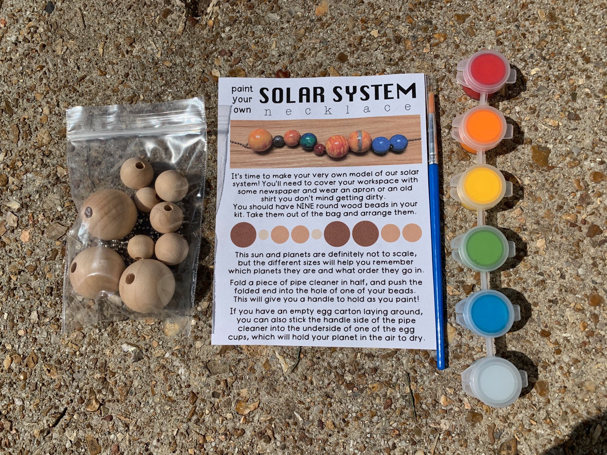 Solar system necklace diy store